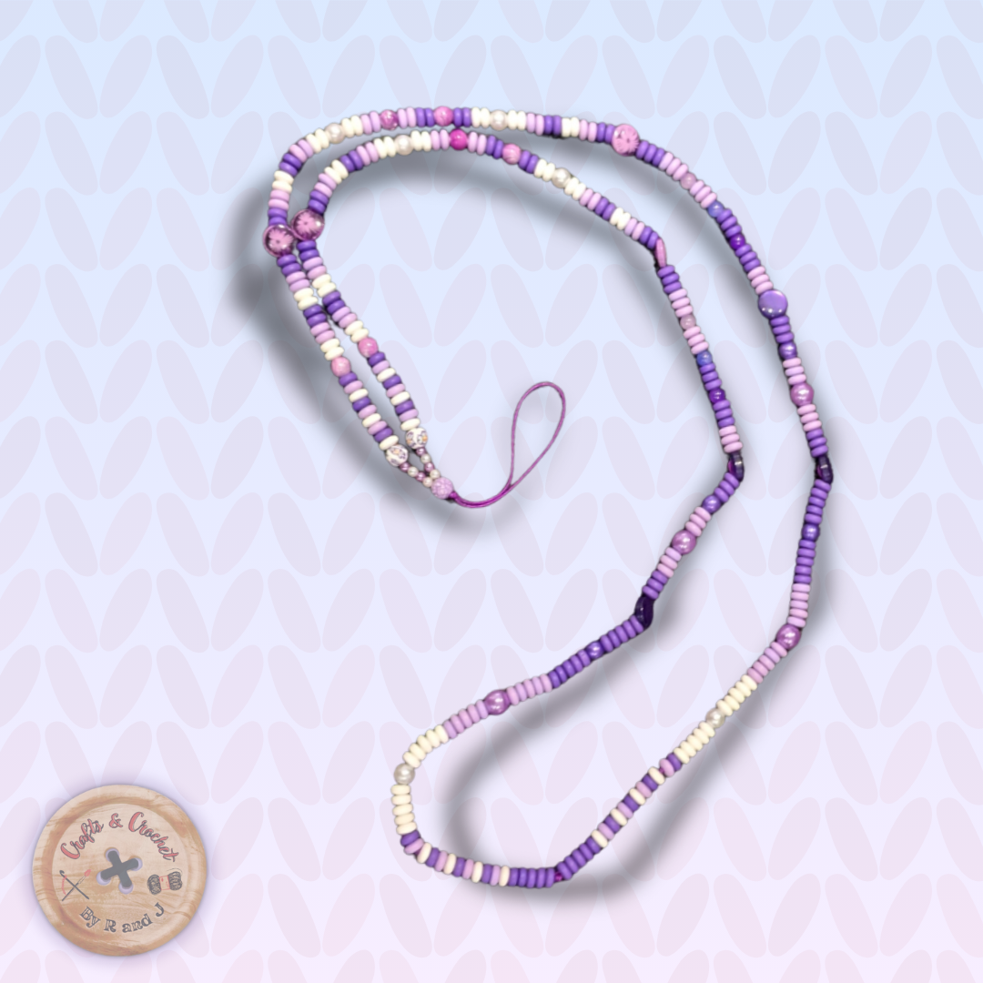 Purple Beaded Phone Holder