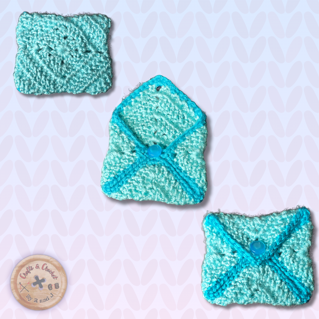 Light Blue Crochet Wallet
