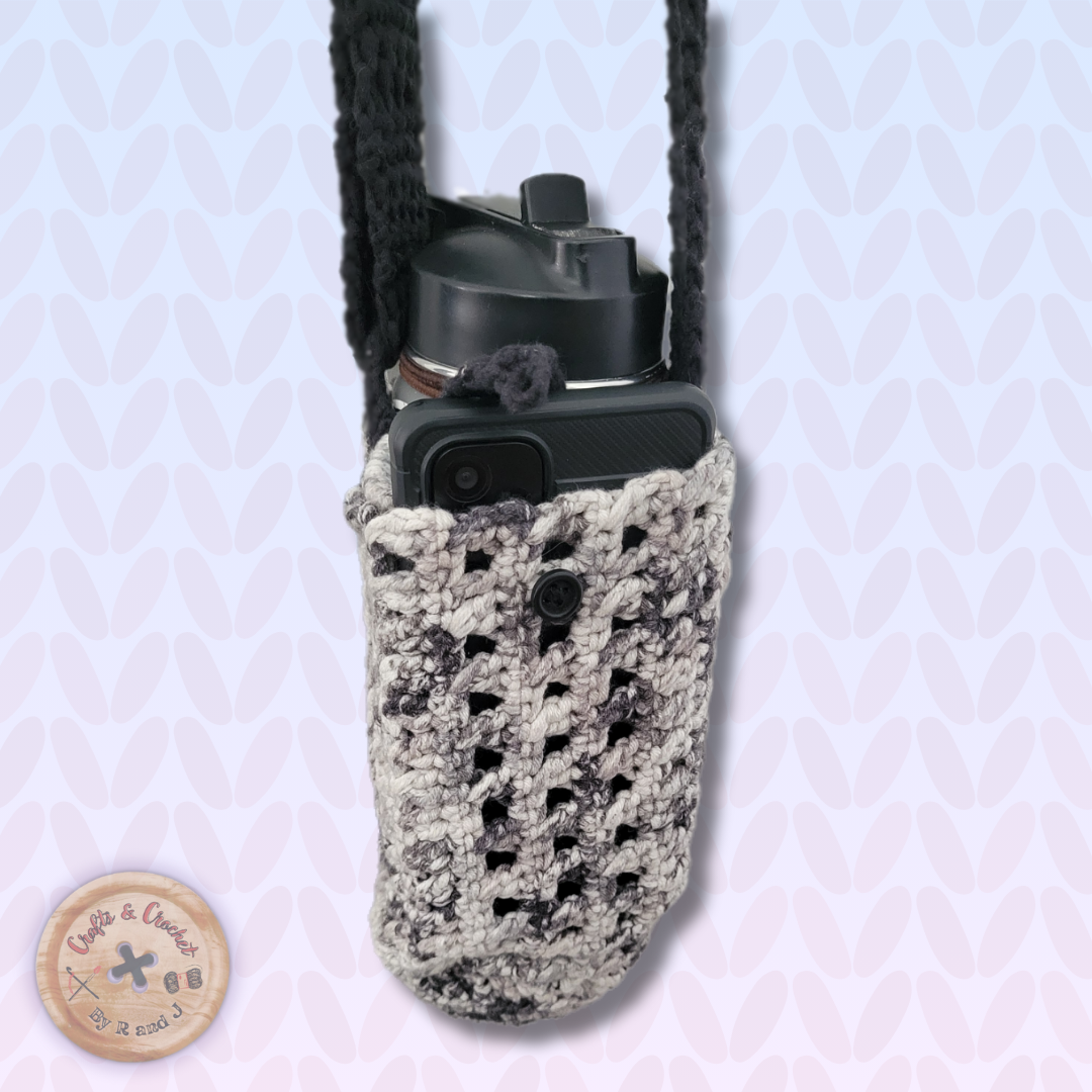 Water Bottle Holder - Cotton - with Phone Pocket