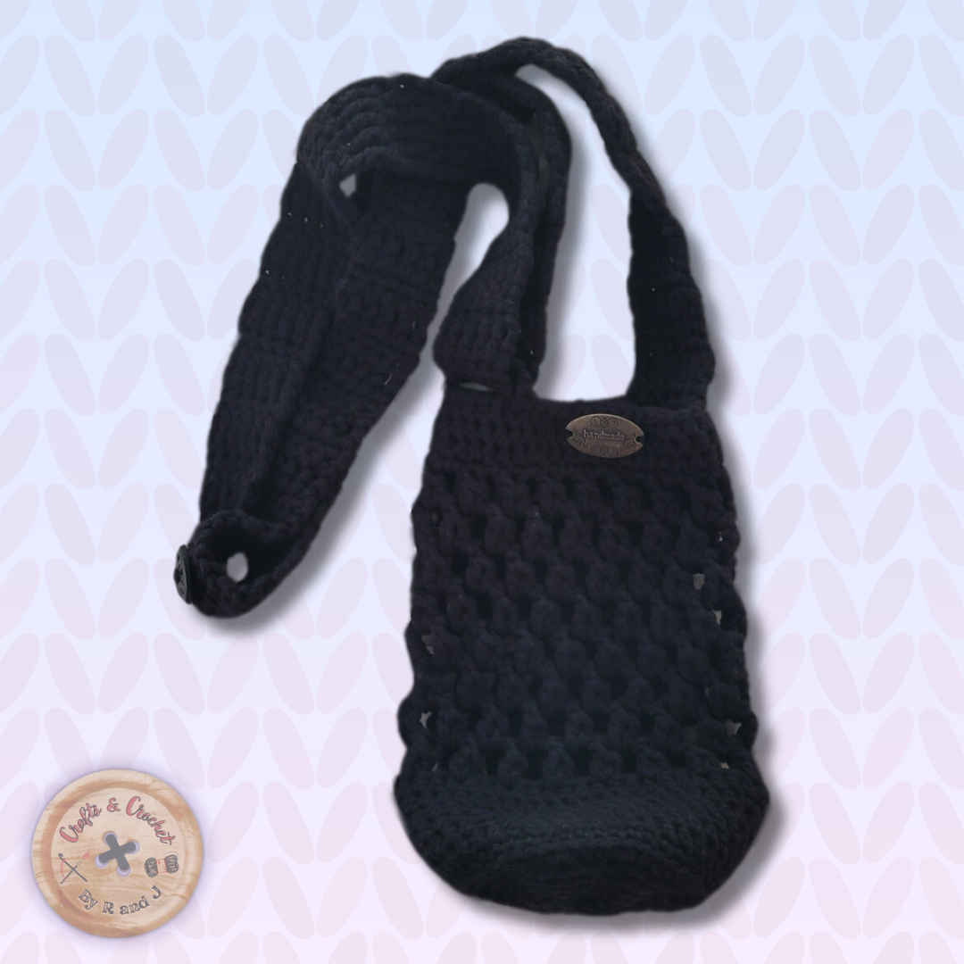 Black Water Bottle Holder - Cotton