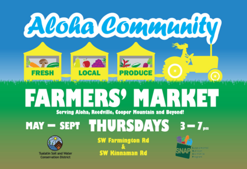 Find us at the Aloha Community Farmer's Market