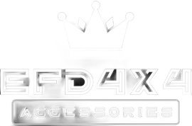 A gold logo with a crown on top of the word efd.