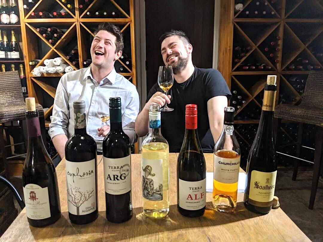 Happy wine drinkers