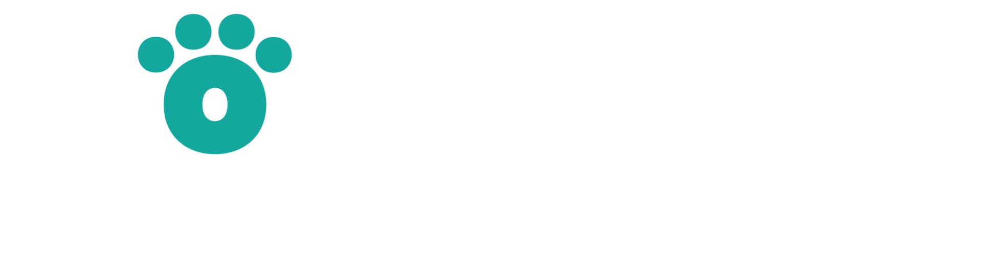 A blue paw print with a hole in the middle on a white background.