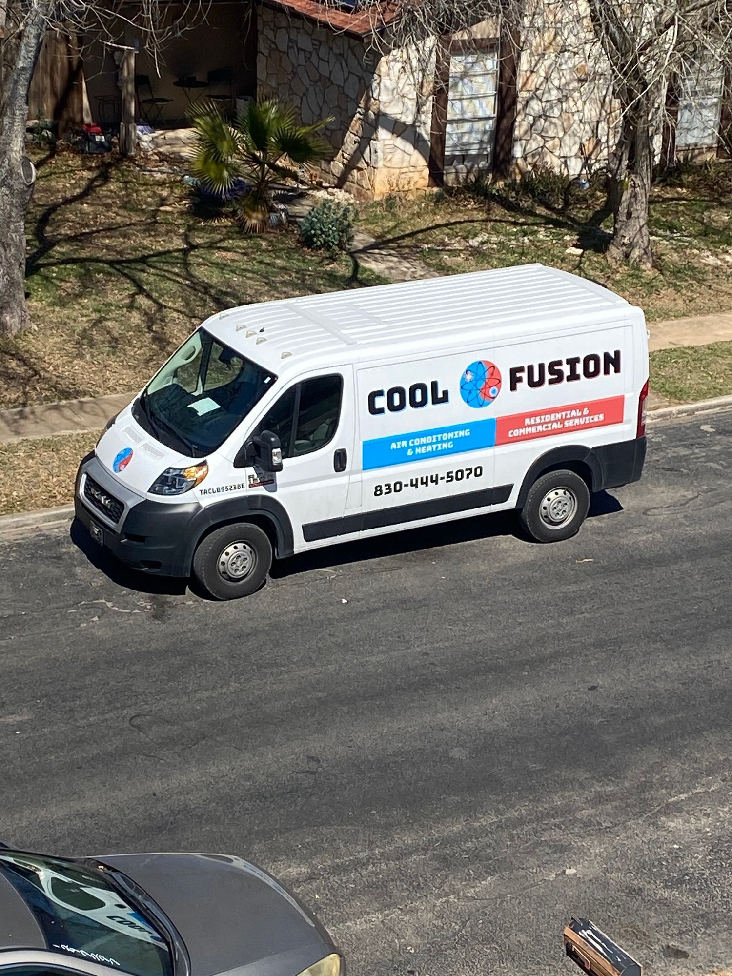 White van labeled 