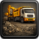 Yellow excavator loading a dump truck at a construction site.