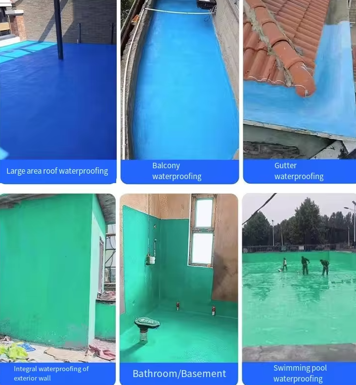 A collage of pictures showing different types of waterproofing