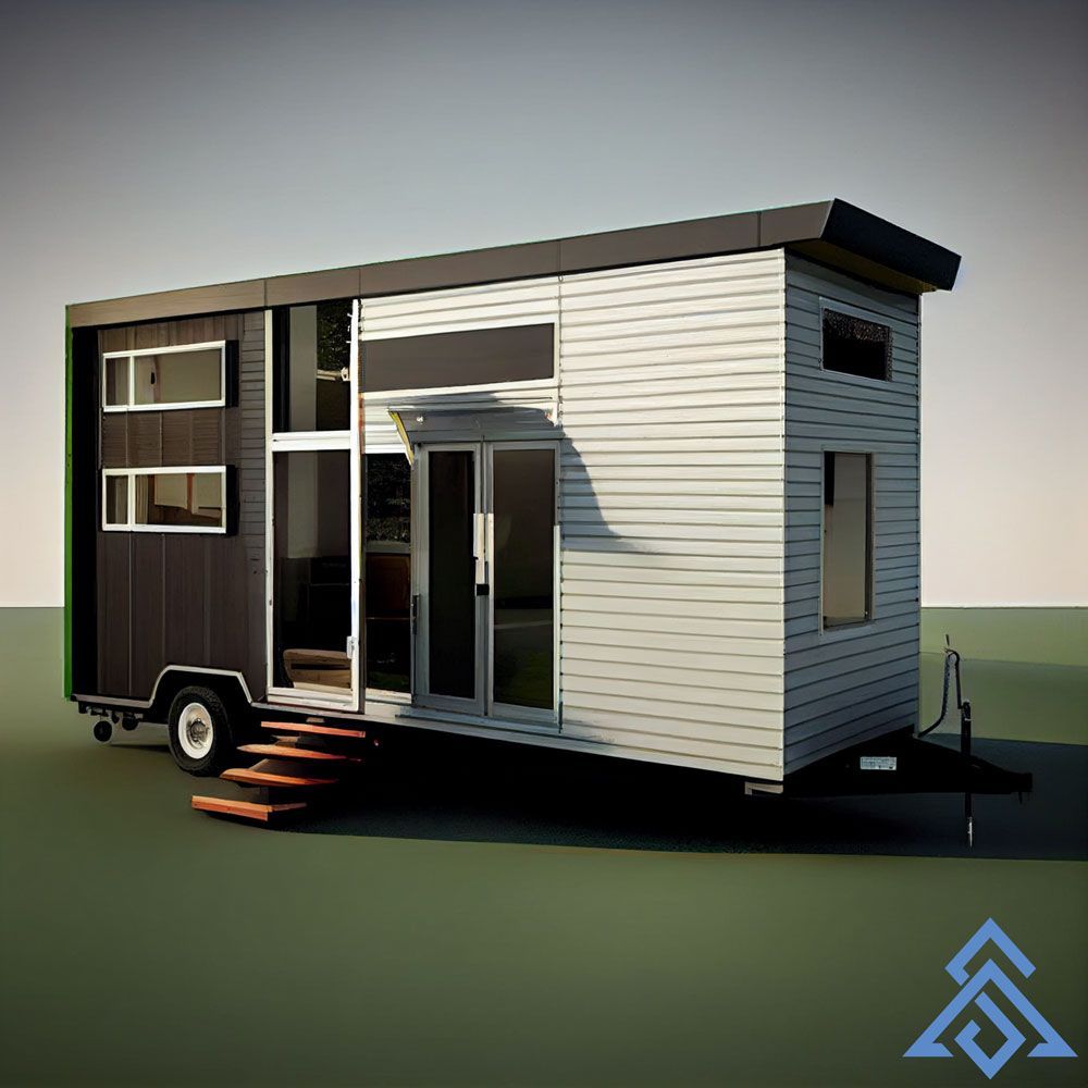 A model of a tiny house on wheels