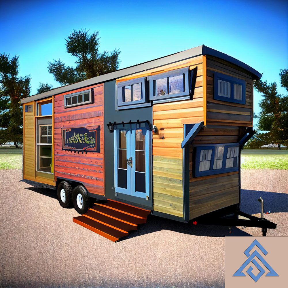 An artist 's impression of a tiny house on wheels