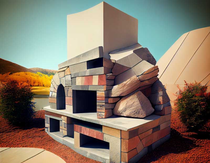A brick building with a chimney on top of it