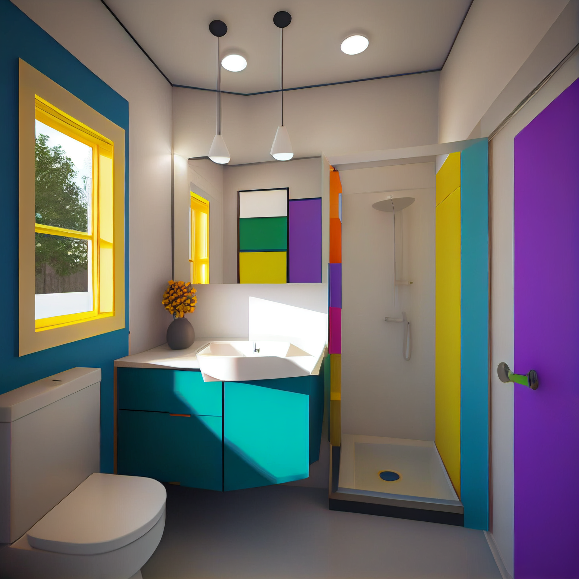 A bathroom with a toilet a sink and a shower