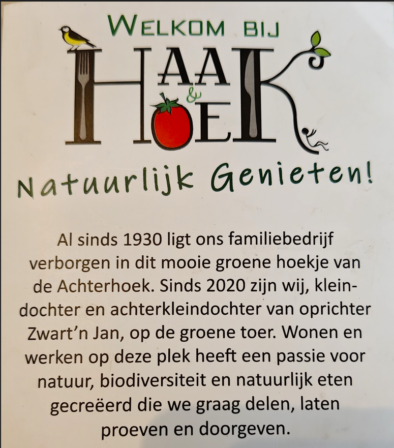 Welkomstbord van HAK&JAK met tekst