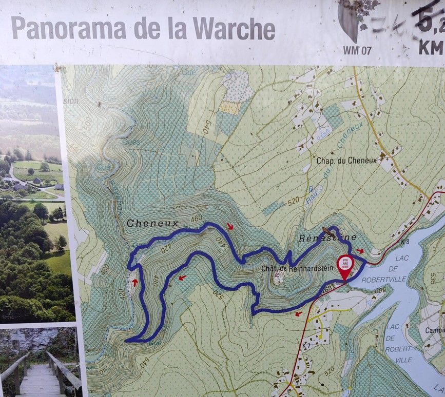 Een wandelkaart met de titel 