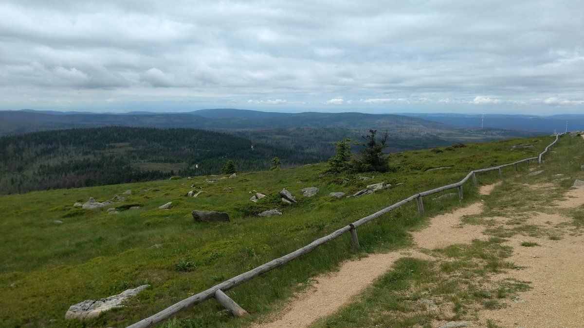 Ein Teil des Rundwegs um den Brockengipfel mit Blick Richtung Norden.