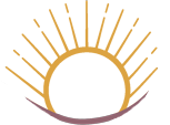 A drawing of a sun with rays coming out of it.