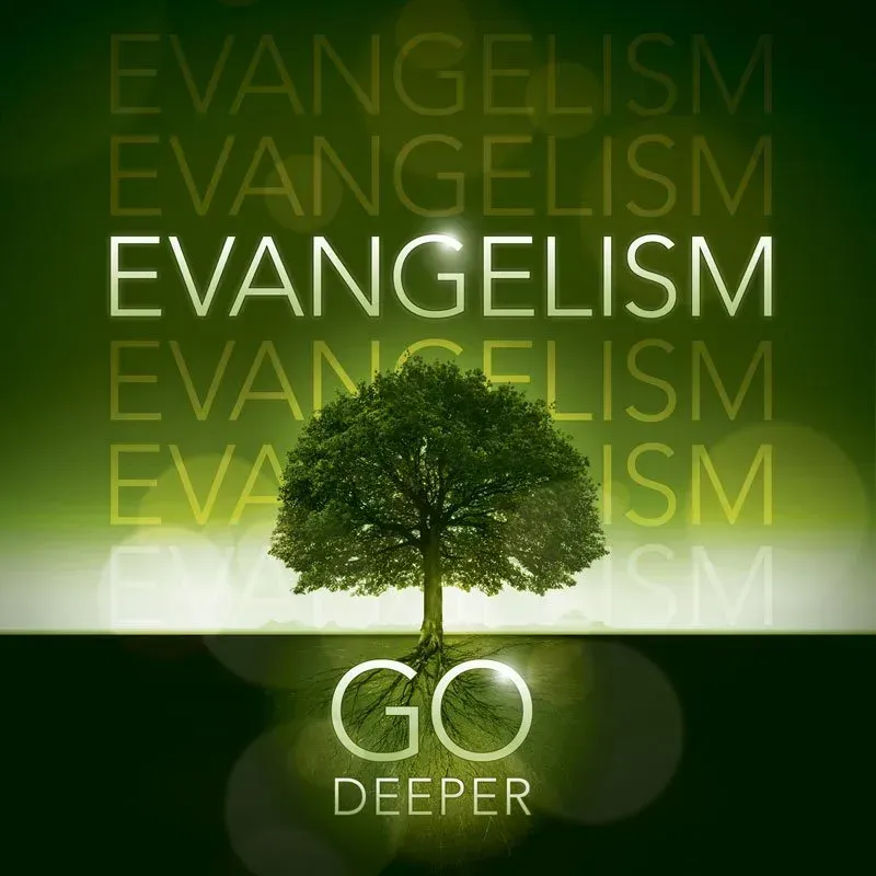 Green graphic with a tree and the word 