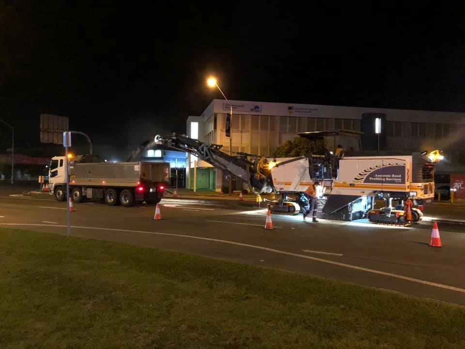 Wirtgen Machine And Truck Working On The Road — Road Profiling in Caboolture, QLD