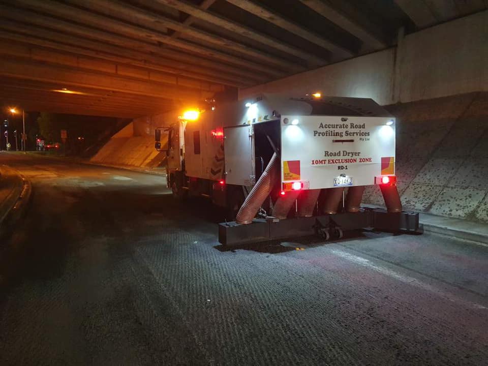 Road Dryer Truck Working On The Road — Road Profiling in Caboolture, QLD
