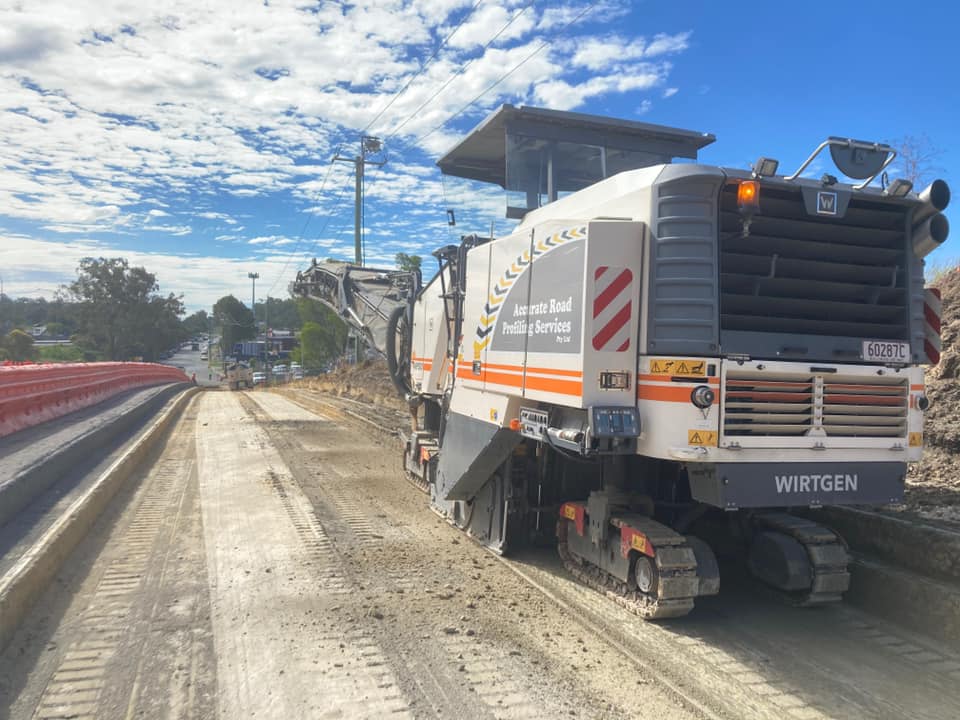 Wirtgen Machine On A Concrete Road — Road Profiling in Caboolture, QLD