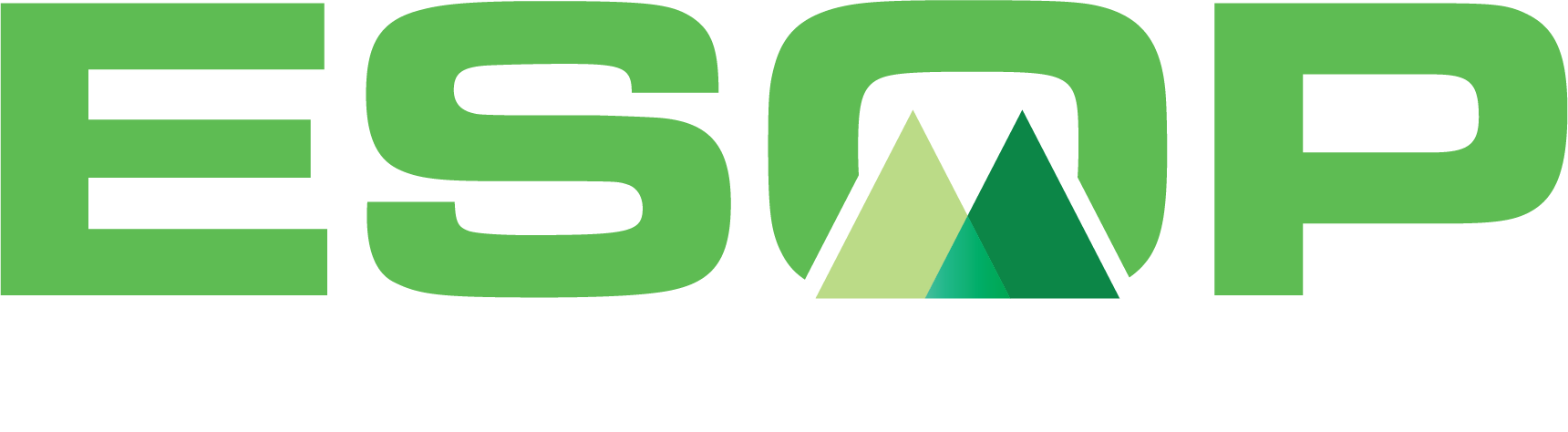 ESOP logo with green text and mountain graphic.