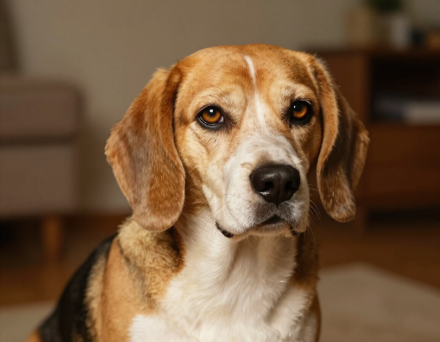 Chester, older beagle available for adoption
