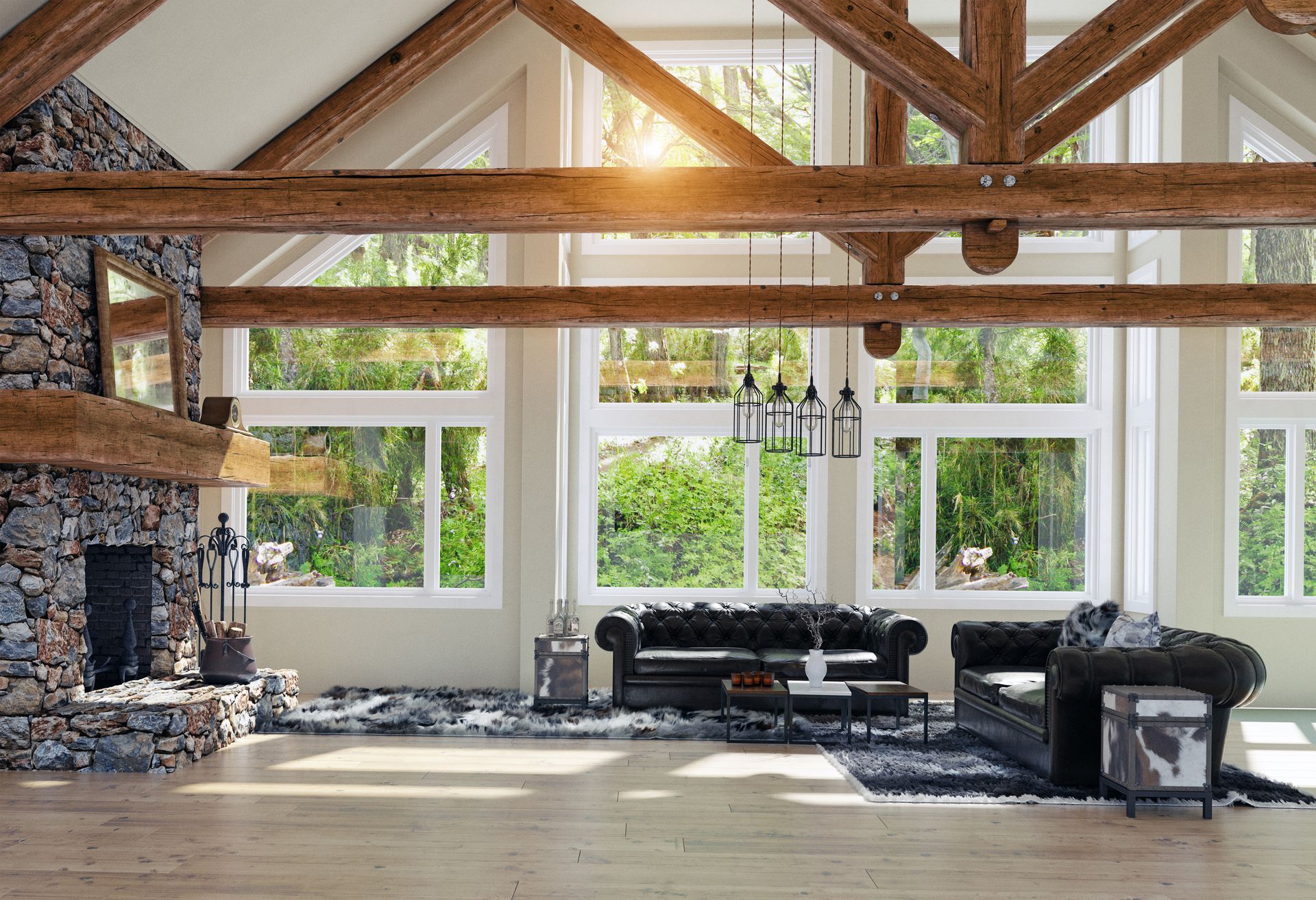 modern luxury house interior. 3d rendering design