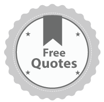 A free quotes badge with a ribbon and stars on a white background.