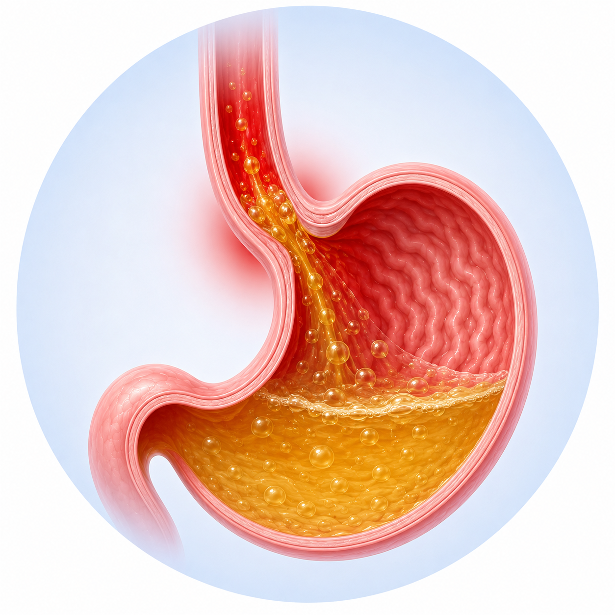 Gastritis y reflujo gastroesofágico con agruras y dolor abdominal