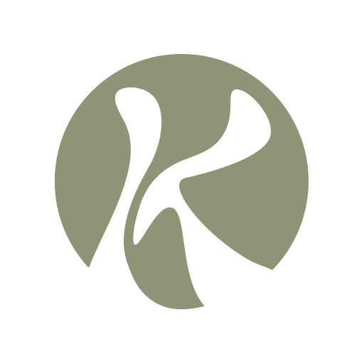 Kamal Logo, a green circle with a white letter k inside of it.