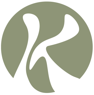 Kamal Logo, a green circle with a white letter k inside of it.