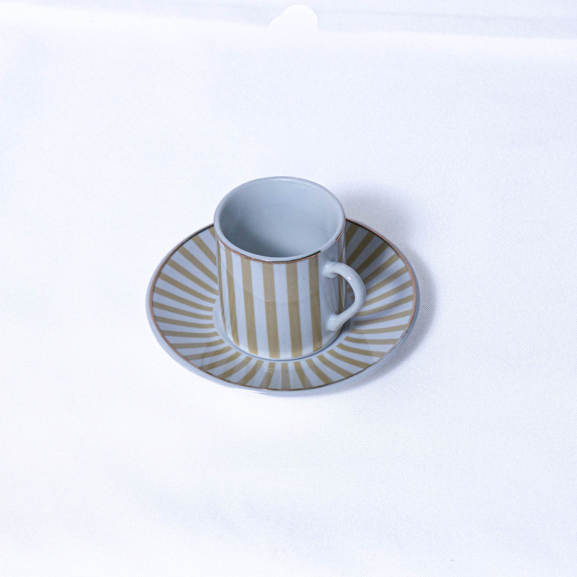 Xícara Café Listrado Bege
