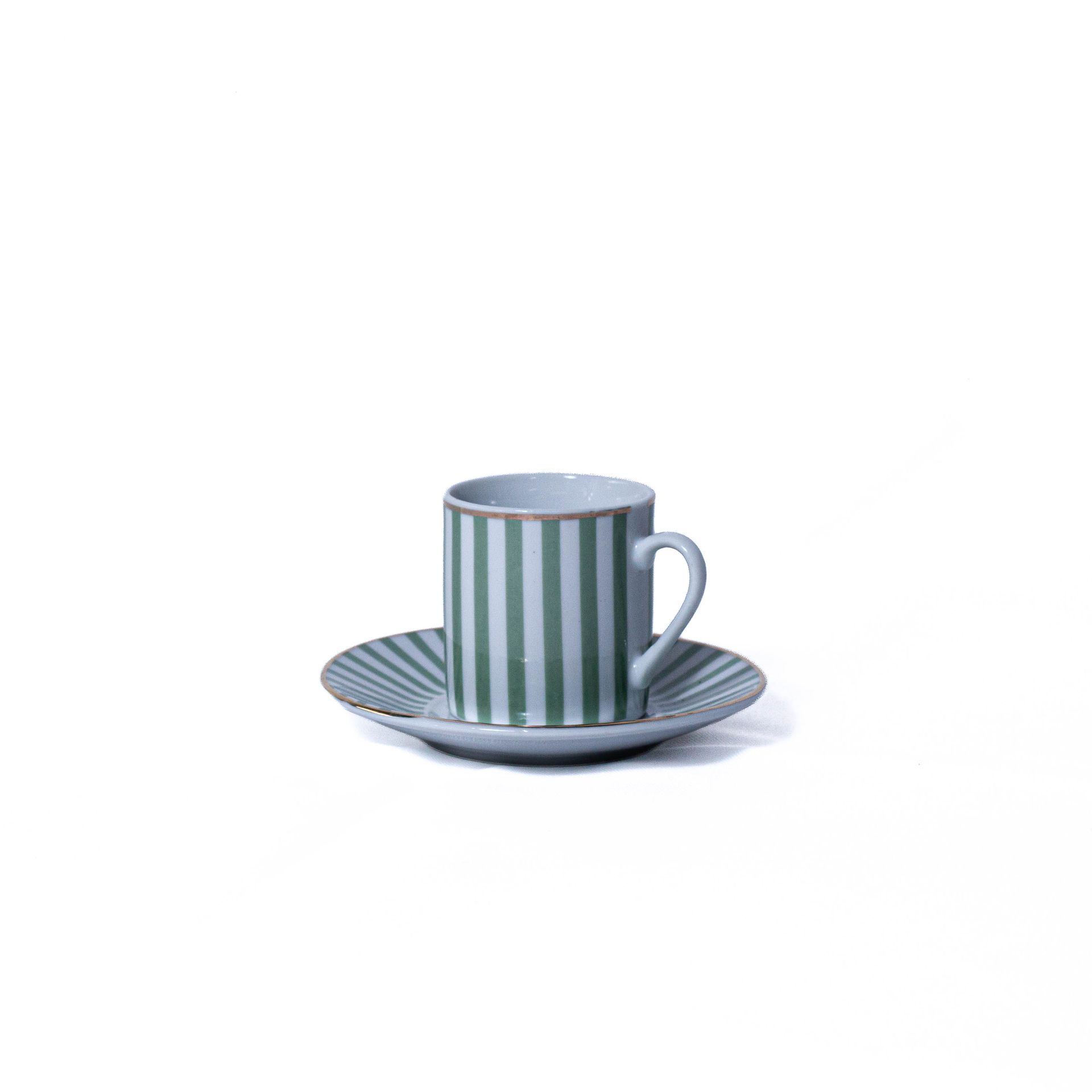 Xícara Café Listrado Verde