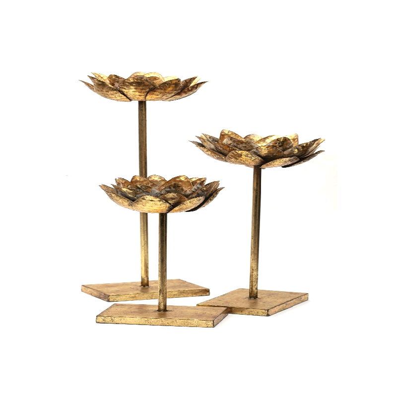 Kit Flor Dourado 03 Peças