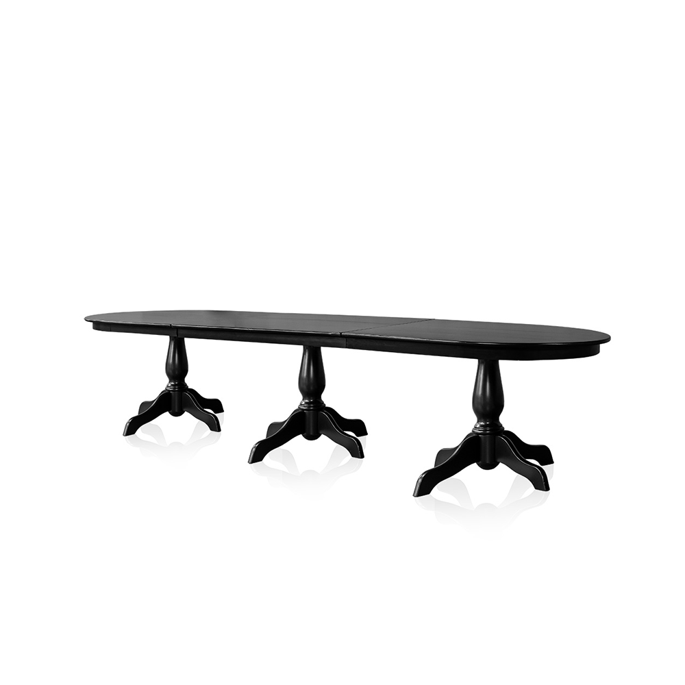 Tampo Preto Arredondado + tampo Quadrado com Pé Mesa Prato Madeira 03 Peças