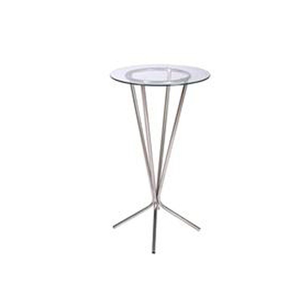 Vidro 60cm com Pé Mesa Alta Inox