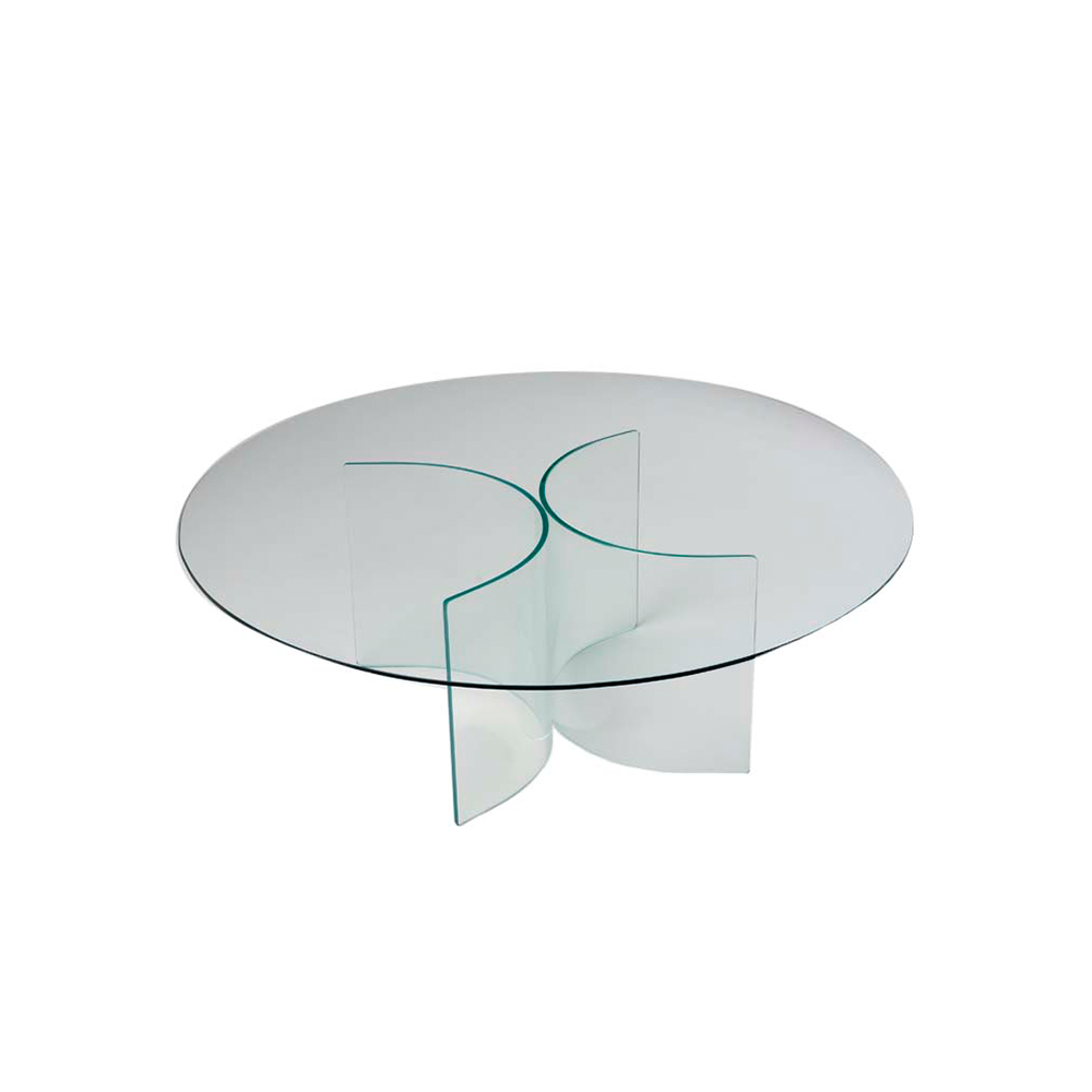 Vidro 60cm com Pé Mesa Vidro Curvo Pequeno
