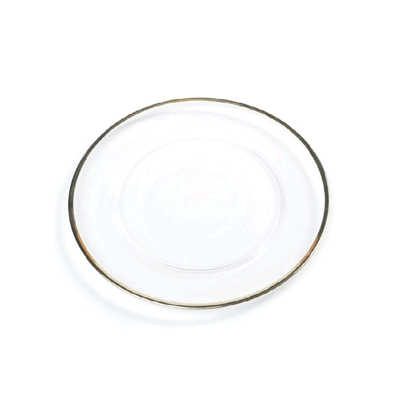 Sousplat Vidro Filete Dourado