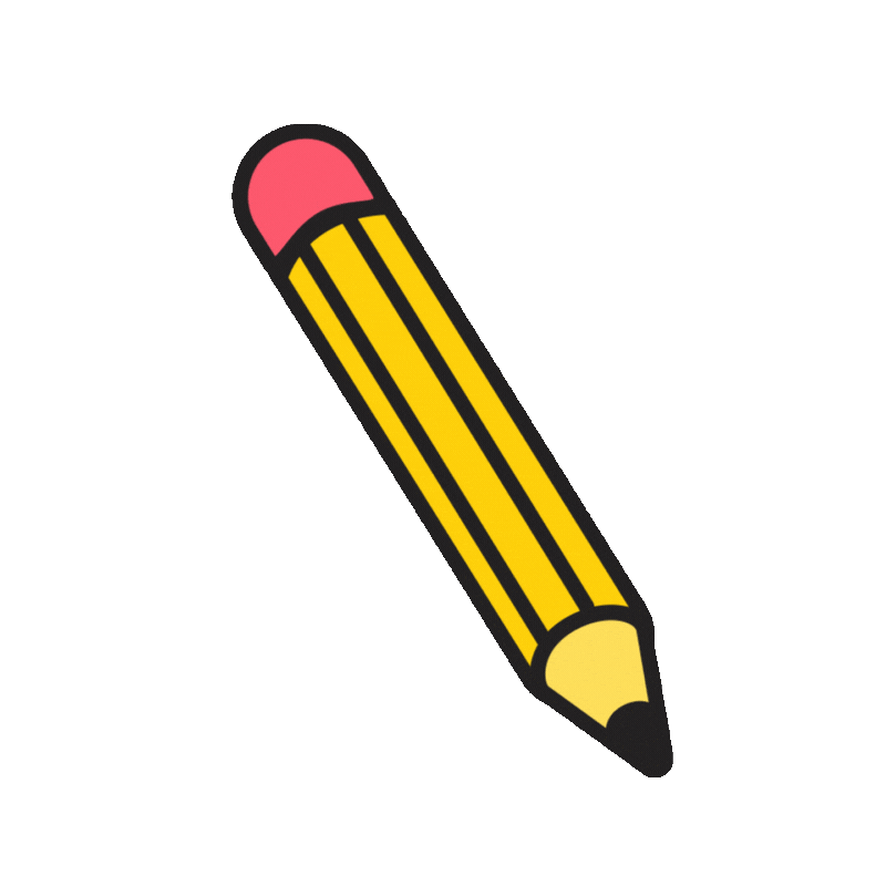 Yellow pencil with pink eraser and black tip.