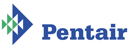 Pentair logo with blue text and a blue-green geometric emblem