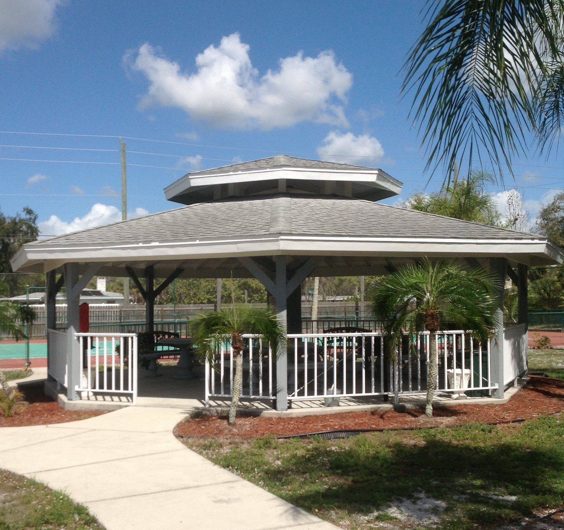 A Gazebo With A Walkway