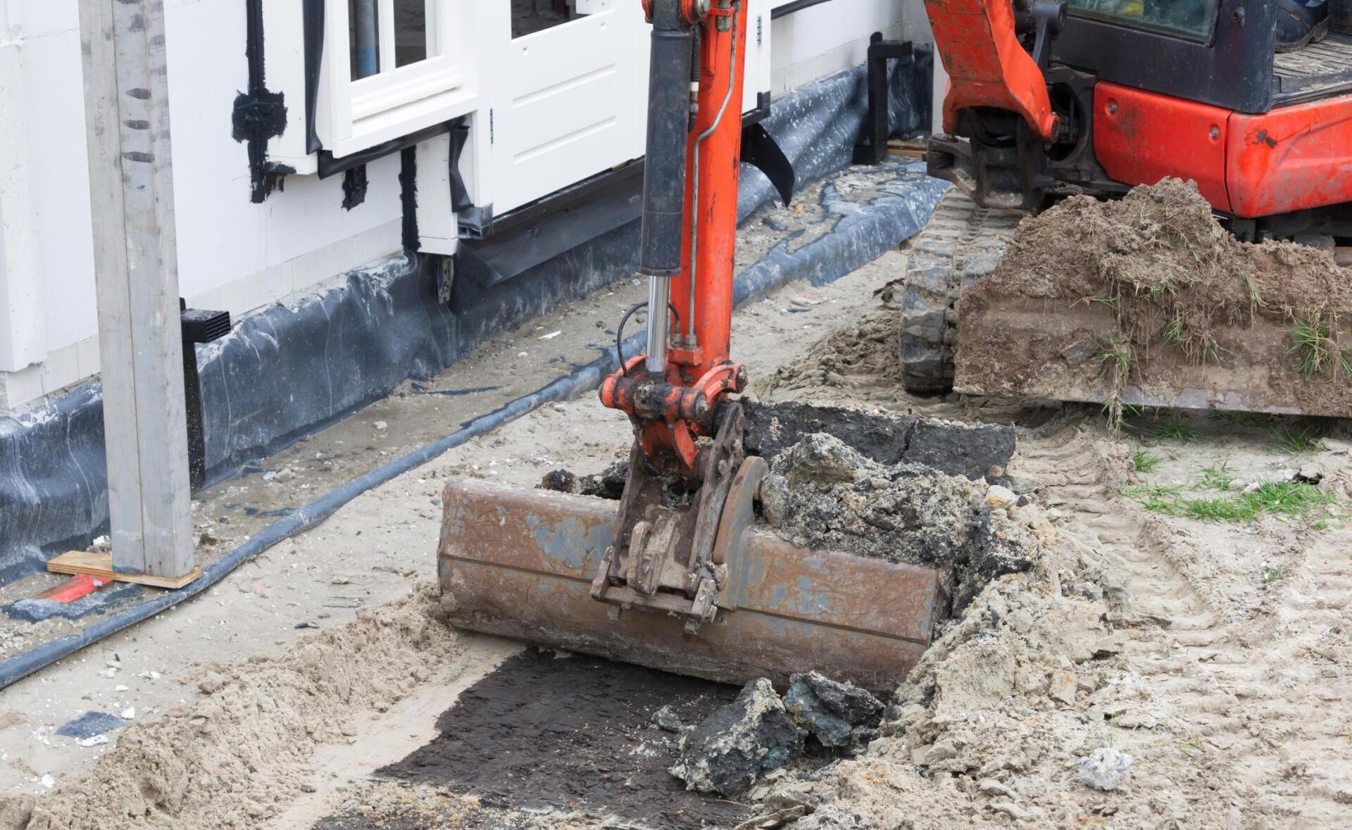 excavator digging the soil