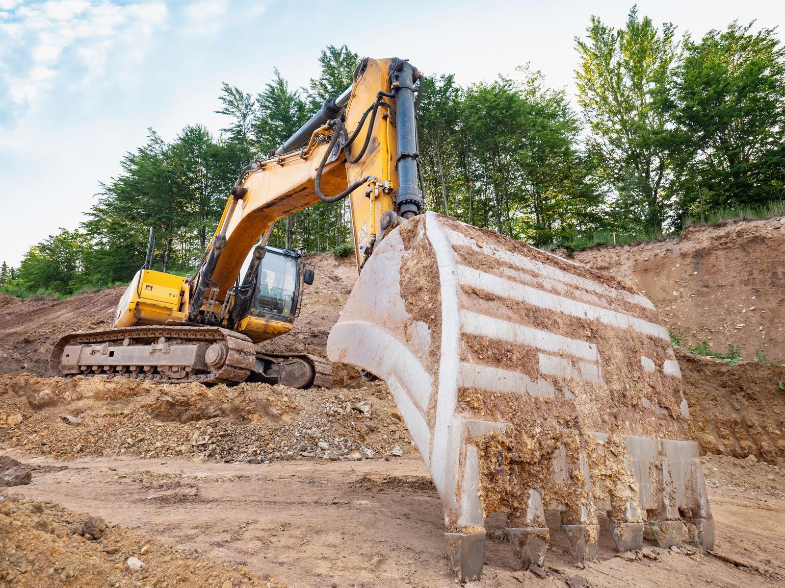 excavator in the site