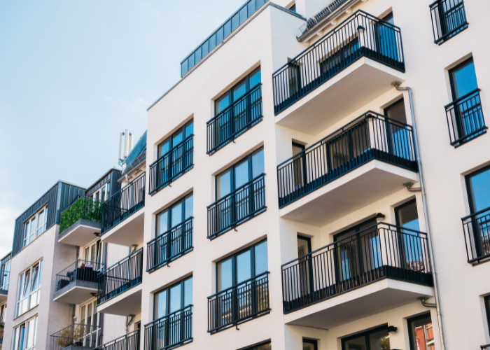 apartment building with balconies