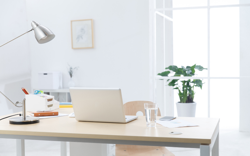 office with laptop on desk