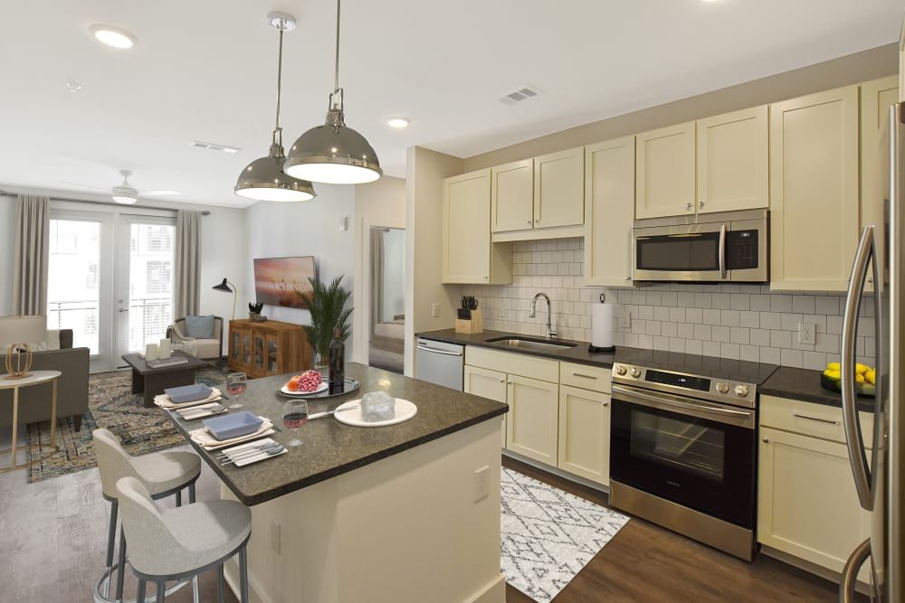 Modern Kitchen with Oversized Island at The Brunswick