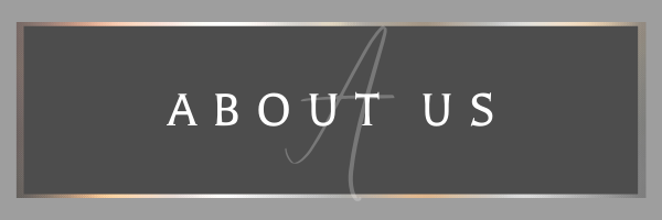 Dark gray “About Us” banner with white text and a subtle decorative curve.