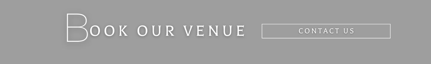 Gray banner with “Book our venue” text and a small “contact us” button.
