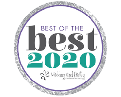 Round silver award seal reading “Best of the Best 2020” with a teal and gray circular border
