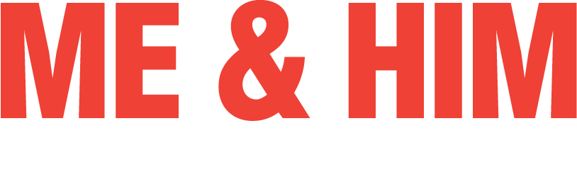Logo reading “ME & HIM REMOVALS & STORAGE” in red and white text on transparent background