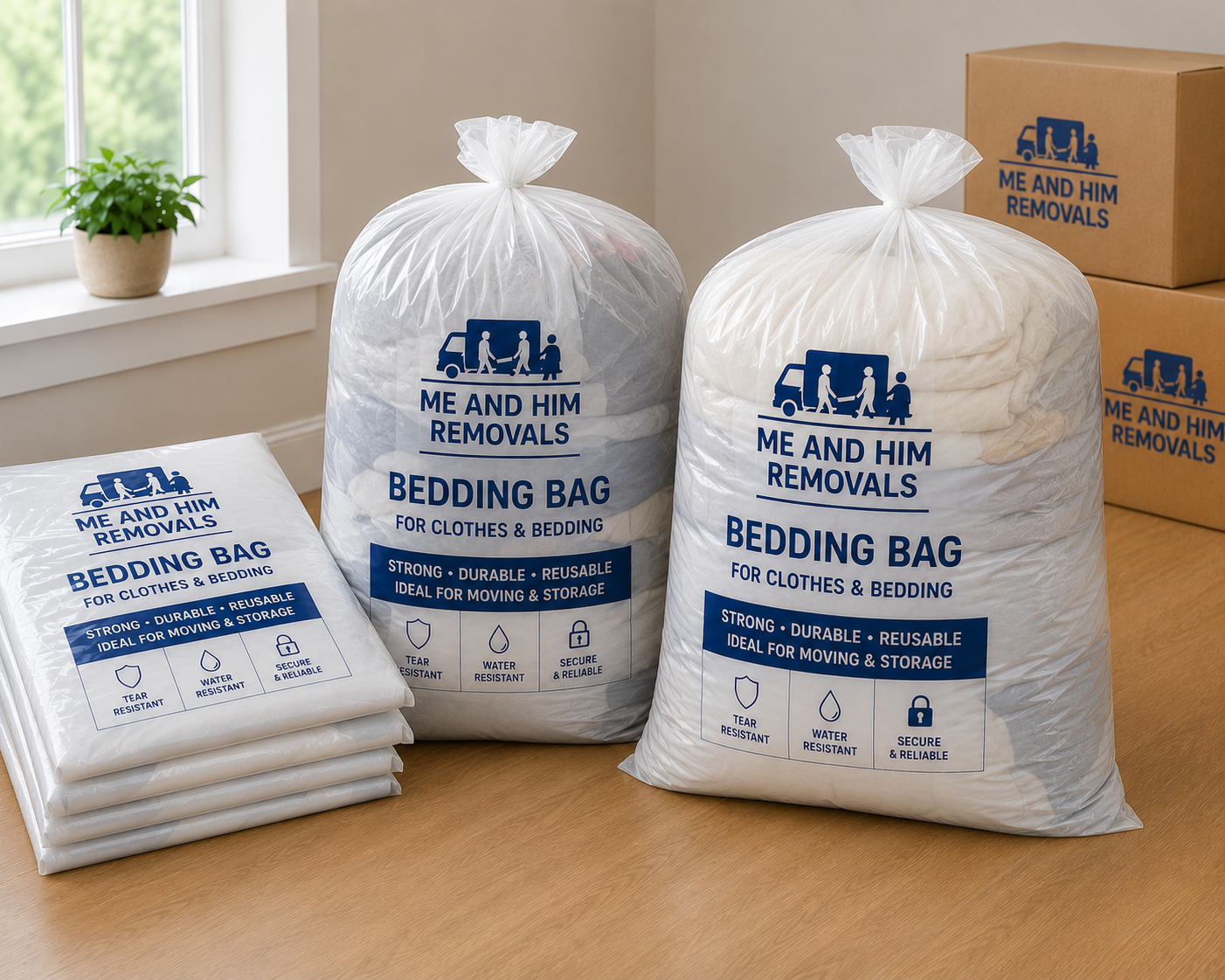 ME & HIM REMOVALS & STORAGE HEAVY DUTY BEDDING BAGS